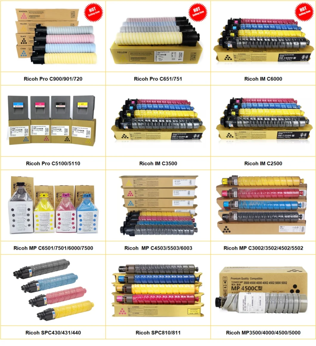 Compatible Color Toner Cartridge Ricoh MPC 3001/3501/5501/3502/2503/3503/5503/2504/3004/3504/4504/5504